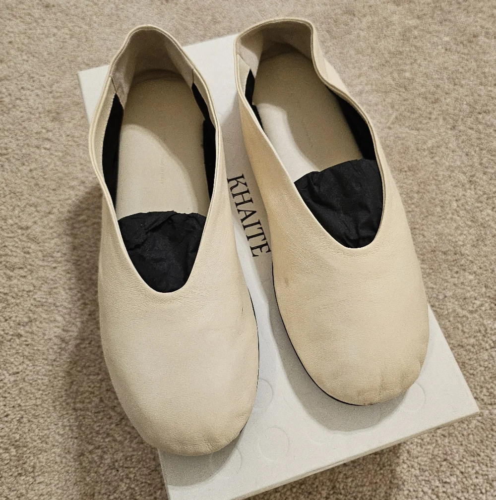Khaite Marcy Flats Cream 37.5 Women's - Picture 5 of 11